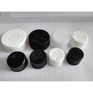 <b>28mm</b> 30mm White Black Plastic Lid for Bottles Children's Pressure Screw Cap - Product Image 1