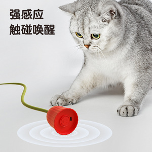 ไม้แหย่ของเล่นอัจฉริยะสำหรับแมวของเล่นมายากลเพื่อการหลีกเลี่ยงความบันเทิงในตัวเองหางซิลิโคนแบบหมุนอัตโนมัติ - Product Image 3