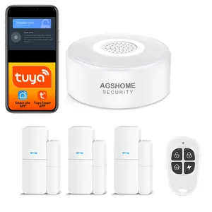 Tuya Home Security 2.4G Wifi Koppeling Alarmsystemen Met Deursensor Sleutel Fob Control Set Smart Scenariao Werk Met Alexa Google