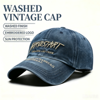 Gorra de Béisbol Vintage de Algodón Lavado con Bordado 3D, Unisex, 6 Paneles, Ajustable, Estilo Dad Hat, Logotipo Personalizado, Deportiva, con Visera Curva