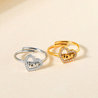 Bague de fiançailles en acier inoxydable 18K, style minimaliste et de luxe, finition givrée, inaltérable et lavable, idéale pour les fêtes d'enfants