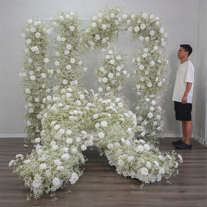 Real Touch babysbreath <b>Artificial</b> rose Flower Arrangement Wedding Backdrop Flower Arch for Aisle Decor - Product Image 1