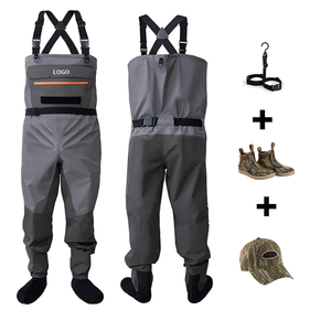 Vente en gros usine : Waders de pêche respirants et imperméables à 3/5 couches avec fermeture éclair et pied intégré pour la pêche à la mouche, pour hommes et femmes, personnalisables - Product Image 1