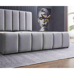 Gương Khung Giường Đôi Bong Bóng Vua Kích Thước Ưa Thích Thiết Kế Phong Cách Châu Âu Nền Tảng Top Xếp Hạng Sang Trọng Nữ Hoàng Đầu Hội Đồng Quản Trị Cho Giường Gỗ Sồi - Product Image 6