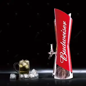 High Quality 3L dispenser red color plastic stainless steel custom designed With the tap Led Budweiser beer tower