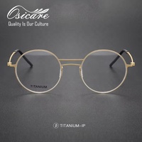 Gafas Redondas Osicare para Hombre, Montura de Titanio en Oro Rosa, Diseño de Doble Puente, Gafas Retro, Logotipo Personalizado, Venta al Por Mayor, OEM