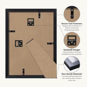 Set di 5 Cornici Nere per <span class=keywords><strong>Foto</strong></span> 6x8 con Passepartout o 8.3x11.7 Senza Passepartout, Cornici per Parete Galleria - Product Image 5