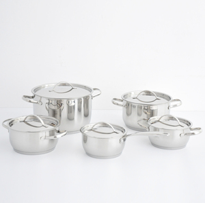 10pcs304 ollas y <span class=keywords><strong>sartenes</strong></span> de inducción Juego de utensilios de cocina de <span class=keywords><strong>acero</strong></span> <span class=keywords><strong>inoxidable</strong></span> de grado quirúrgico con tapa de <span class=keywords><strong>acero</strong></span> para cocinar en casa - Product Image 2