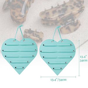 Custom Green Heart-shape Hanging Felt Scrunchie and Hair Claws Storage Claw Clip Organizer - Product Image 3