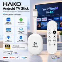 HAKO 3518D2 RK3518 Android 14 TV Stick Lecteur multimédia en streaming 4K 2 Go 16 Go WiFi 6 BT5.4 Fournisseur en gros OEM ODM