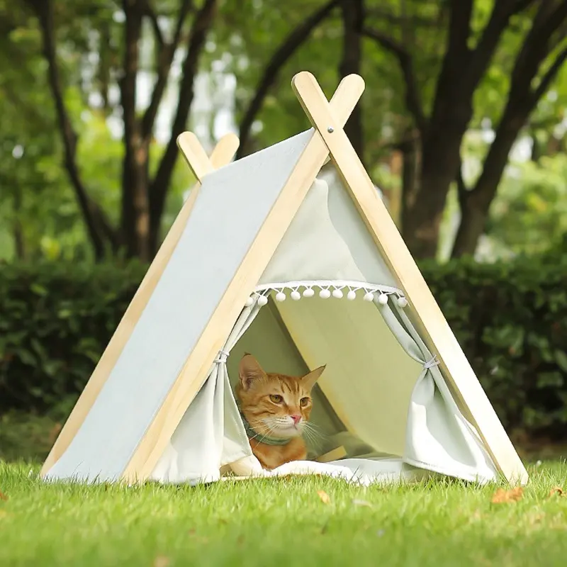 High-quality customizable printing pet teepee cone and triangle pet tent cat house dog bed cat pet tent