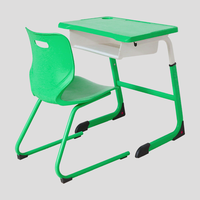 Table en plastique bon marché pour collège, meubles de salle de classe, bureau et chaise d'étudiant à hauteur réglable pour étudiant