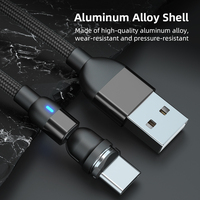 Câble de charge magnétique 3 en 1 avec rotation à 540 degrés, câble USB 2023