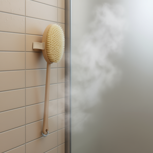 BRSTENMANN Lot de 4 brosses de bain avec manche en bois et poils doux pour l'exfoliation du corps - Product Image 3