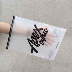 Printed Logo Resealable Poly Pe Clothing T-Shirts Bag Custom Frosted Zipper Plastic Packaging Zip Lock Bag For Clothes