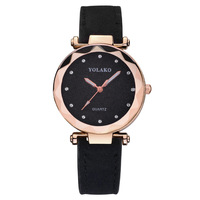 Montre à quartz pour femme avec bracelet en cuir, boîtier en alliage incrusté de diamants, ciel étoilé, écologique et sur mesure