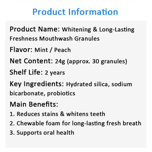 OEM Private Label Chewable probiotico <span class=keywords><strong>dentifricio</strong></span> compresse sbiancante collutorio compresse portatili collutorio granuli per alito fresco - Product Image 6