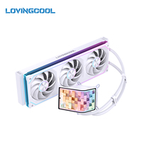 Refroidisseur liquide OEM haute performance LOVINGCOOL, écran incurvé 3D, refroidisseur liquide AIO pour processeur 360 mm avec ventilateur d'éclairage ARGB pour boîtier de PC