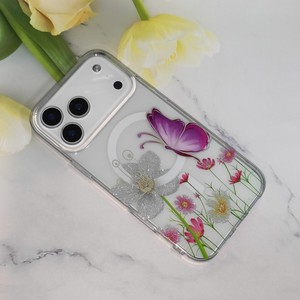 Étui de téléphone portable magnétique en TPU+PC avec des fleurs de papillon mignonnes pour 11/12/13/14/15/16/17 Pro Max Vivo Filles Style Ins Nature - Product Image 5