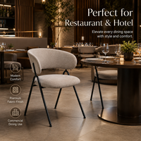 Chaise de salle à manger moderne de luxe rembourrée, dossier en forme de croissant, confortable, pour hôtel, restaurant, mobilier commercial