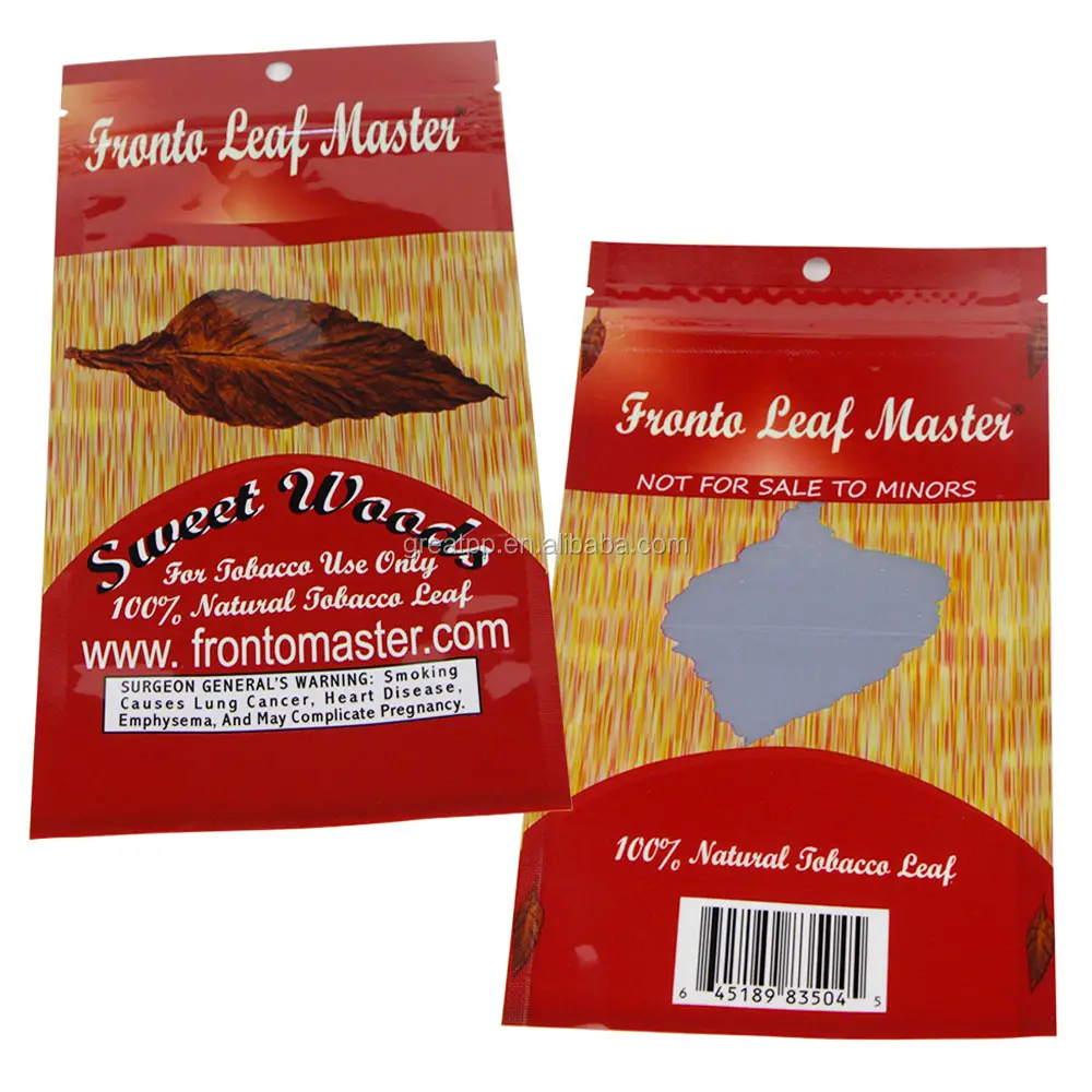 Stampa di etichette private sigaro grabba fronto leaf mylar sacchetti di tabacco involucri di sigari personalizzati sacchetti di imballaggio
