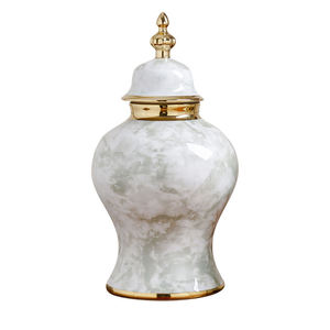 Modern High Gloss Large White Silver Gold Temple Storage Bottles Vase ,ceramic Porcelain <b>Ginger</b> <b>Jars</b> Home Decor - Product Image 2