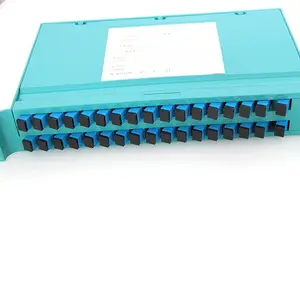 FTTH 1U 19 인치 블루 1X32 광섬유 PLC 스플리터 마이크로 모듈 팔레트 랙 마운트 스플리터 SC / APC