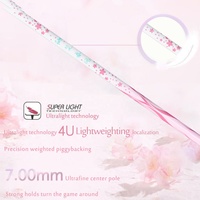 Raquette de badminton ALP New Cherry Carbon Fiber rose et violette modèle Goddess pour fille, cordage T800, poignées installées.