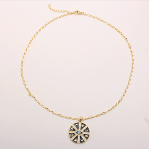 Accessori per gioielli di moda con zirconi cubici placcati in oro 18 carati collana con ciondolo occhio del diavolo blu da donna girocollo con catena occhio turco - Product Image 6