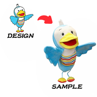 Boneka Burung Simulasi Perdagangan Grosir, Boneka Tangan Kartun Hewan Kecil, Mainan Plush Katun PP Super Lembut, Lapisan Jala, TK, PAUD