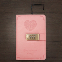 Carnet de notes vintage en cuir avec mot de passe, journal d'affaires avec serrure, journal créatif fait à la main, cadeau de papeterie