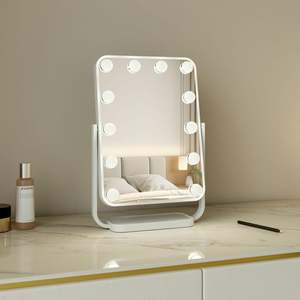 Tùy Chỉnh Có Thể Điều Chỉnh Độ Sáng Espejo Bàn Máy Tính Để Bàn 12 Thay Đổi Độ Sáng LED Trang Điểm Bóng Đèn <span class=keywords><strong>Vanity</strong></span> Gương Với Đèn LED - Product Image 1
