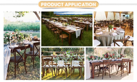 Chaises de mariage rustiques en chêne empilables et durables avec dossier croisé et structure solide pour banquets, événements, fêtes, restaurants, cafés et lieux événementiels
