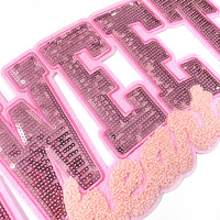 Gros grand patch décoratif du Nouvel An doux coeur mot fer sur patchs à paillettes classe de 2025 pour sac à vêtements