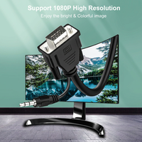 Adaptador VGA a HDMI con Audio, Conversor de Video HD 1080P 60Hz, Dongle para PC Portátil a Pantalla HDMI o Proyector, Sin Controlador