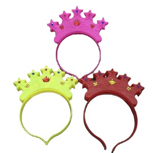 Serre-tête scintillant en forme de couronne à cinq étoiles, 27x7cm, accessoire de fête lumineux pour cheveux - Product Image 5