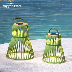 Lámparas Solares LED Grandes de Mimbre para Jardín, con Logotipo Personalizado, Fácil de Instalar, Resistentes al Agua IP65, para Piscina, Hotel, sigarten Tiare <span class=keywords><strong>Green</strong></span> - Product Image 1