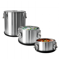 DaoSheng – Grand récipient isotherme en acier inoxydable pour aliments, avec robinet et base en caoutchouc, pour garder les soupes et les boissons au chaud