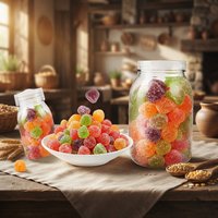 Gomitas de Vitamina C con Sabor a Frutas, Dulces Masticables para Niños, Botella de 68g, Variedad de Sabores Dulces y Ácidos, Delicioso Snack