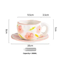 Ensembles de tasses et d'assiettes en céramique créative faits à la main, ensembles de tasses et d'assiettes à café nuage, tasses irrégulières dessinées à la main