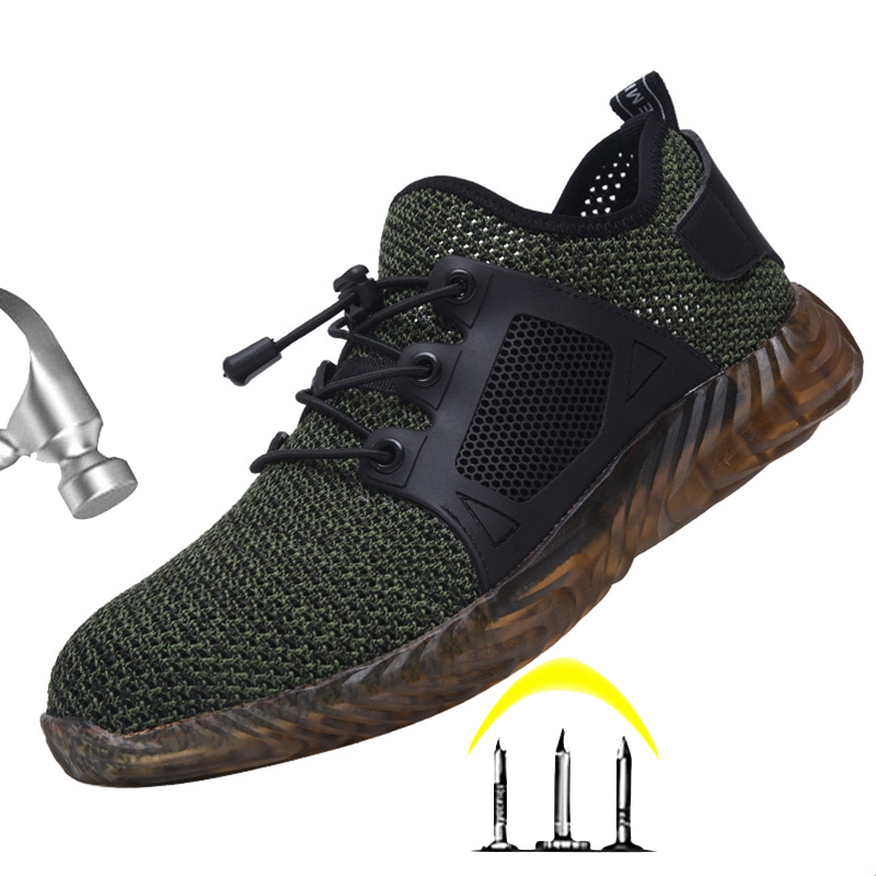 Мужская Рабочая безопасная обувь со стальным носком, строительные кроссовки для мужчин, устойчивые к проколу, высокое качество, супер легкая безопасная обувь