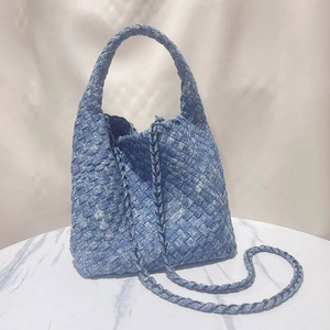 Bolso Tote de <span class=keywords><strong>Neopreno</strong></span> con Diseño Novedoso 2026, de Alta Calidad, con Cadena Cruzada, Correa para Hombro, Estilo Tie-Dye, Tejido Vaquero, con Cremallera, para Mujer - Product Image 3