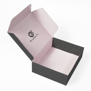 BK38B Recycle Matte Black Mailer Packing Custom Shipping Box Package For Cloth Packaging With Logo Print