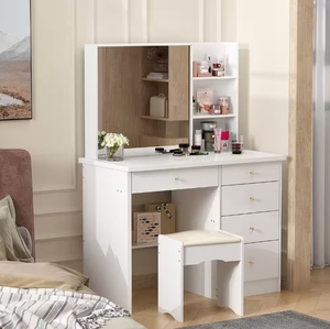 Livraison gratuite, Foshan Wood, la table de toilette classique française antique pour femmes, vente de salon pour adolescents, image - Product Image 1