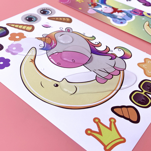 Pegatinas de Unión artesanal DIY para niños, rompecabezas, <span class=keywords><strong>cambio</strong></span> de cara para fiestas de cumpleaños, Impresión de cartón de papel para niños, ensamblar hacer cara - Product Image 3