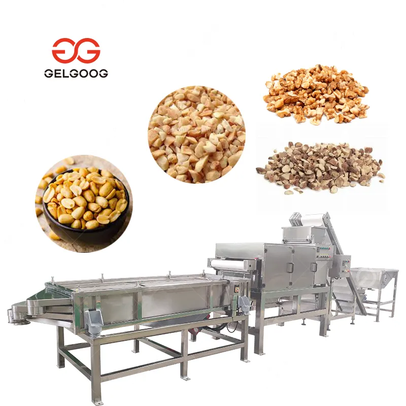 Automatic Roasting Palm Kernel Nut Crushing Machine Almond Pistachio Strip Cutting Machine Roasted Almond Cutter