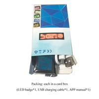 Etiqueta de Nombre LED Recargable, Programable por Aplicación, Letrero LED Pequeño Personalizado, Placa de Identificación LED con Mensajes Desplazables