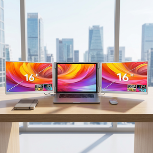 16 Inch 1200P IPS Triple Portable Monitor <b>USB</b> C <b>HDMI</b> Dual Screen for Laptop Business Trading Gaming Stock Forex Mobile Workstati - Product Image 1