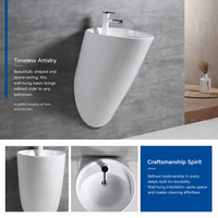 Lavabo mural flottant de luxe moderne en céramique intégrale cristallisée, écologique et résistant à l'eau pour hôtels et hôpitaux