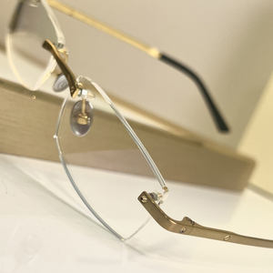 Montura de Gafas Ópticas de Titanio sin Aro para Hombre, Montura Moderna para Negocios, Lentes Sólidas AC, Gafas Ópticas para Miopía - Product Image 5